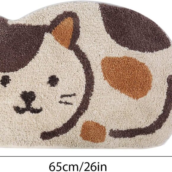 Soft Kitty Cat Bath Mat, Japanese kawaii style neko, Cat Lady, Cat Lover Gift - Picture 7 of 7